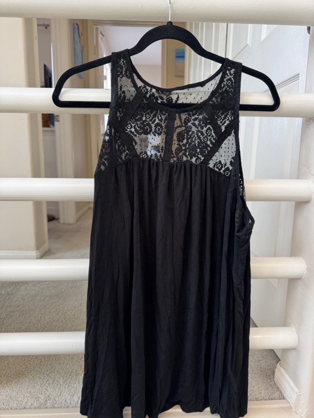 torrid Black Lace Yoke Sleeveless Tunic Dress